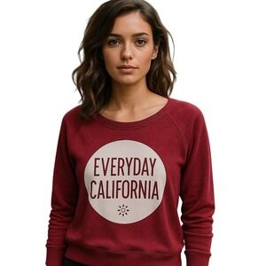Everyday California La Jolla Burgundy Graphic Sweatshirt Casual Surf Beach  L‎